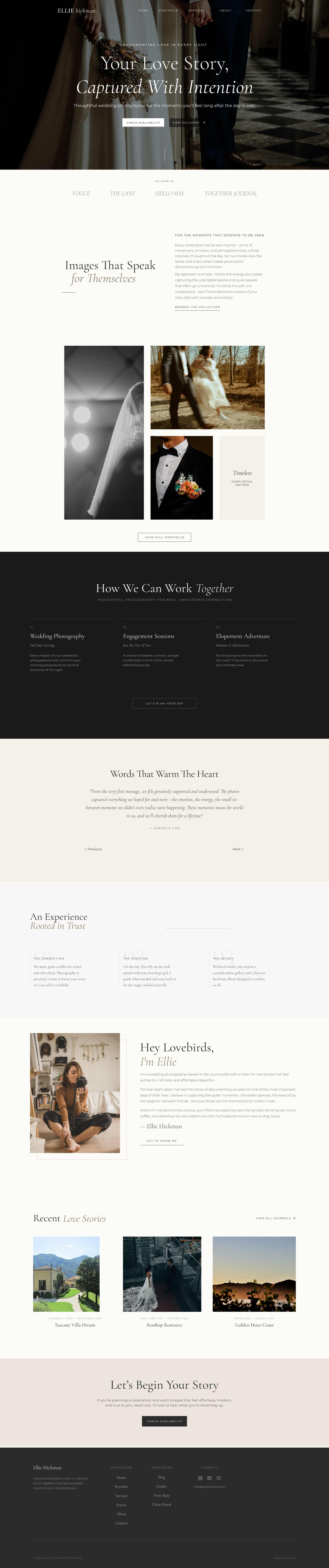 Ellie Hickman full website design